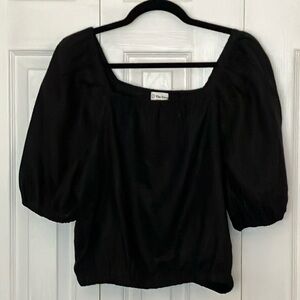 Women's Black Puff Sleeve Top